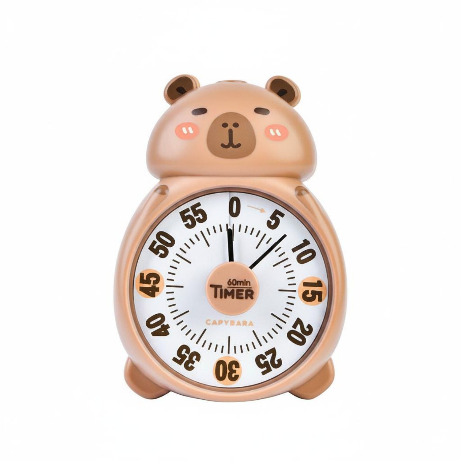Easy to Use Capybara Timer Visual Pointer Cute Alarm Timer Large Face for Elementary Students, Kids, Study, Kitchen, Classroom