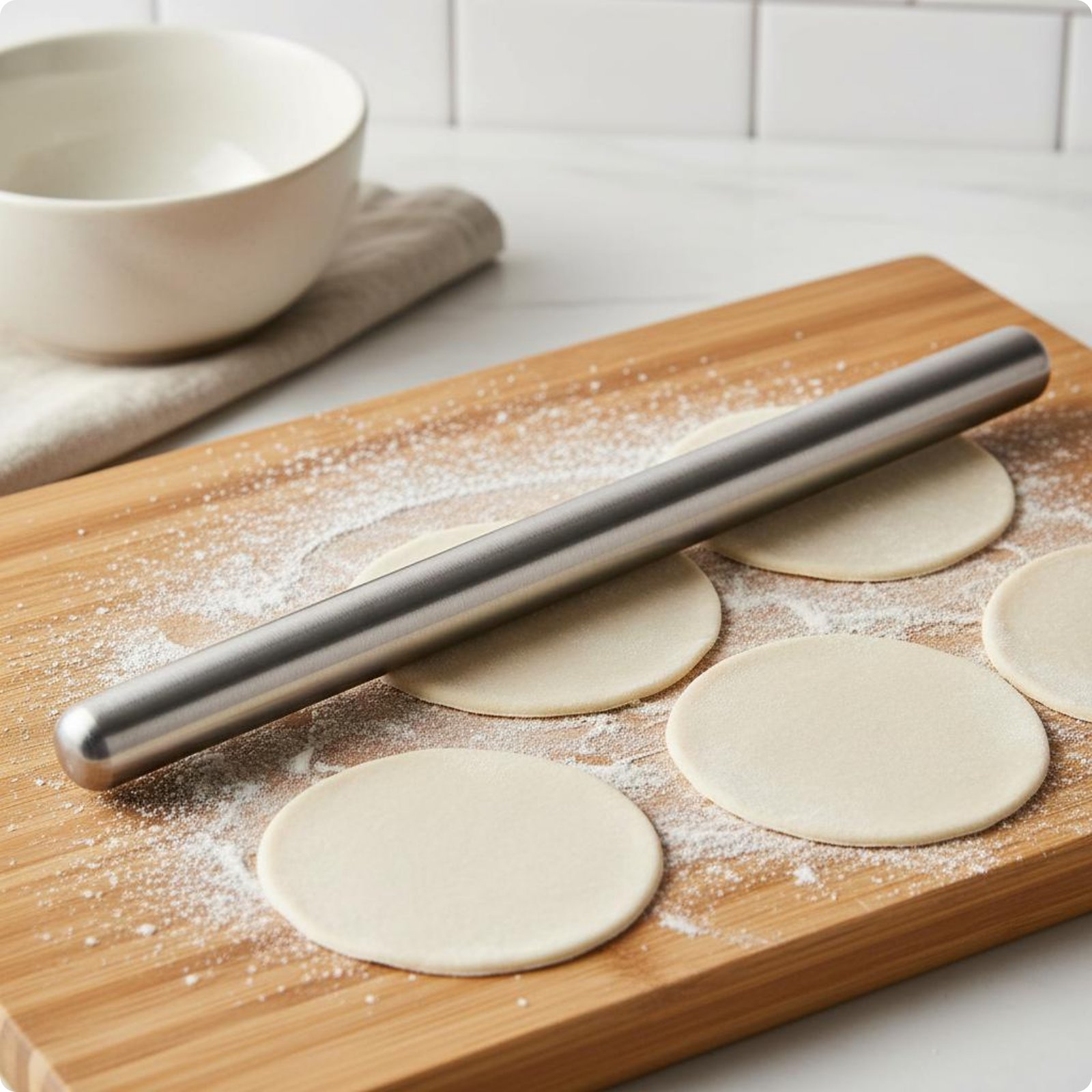Stainless Steel Rolling Cylinder Non-Stick Kitchen Utensil Contemporary Design