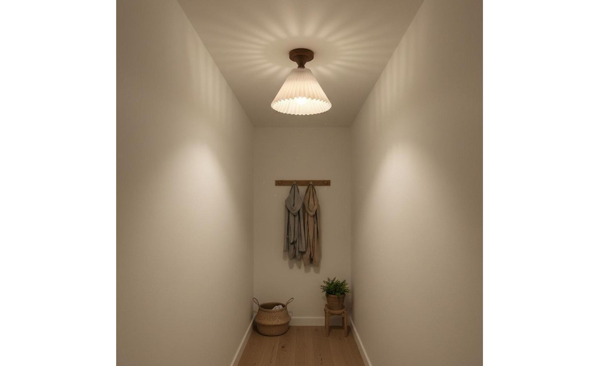 Semi-Flush Mount Light Nordic Design Pleated Ceiling Light for Bedroom, Hallway