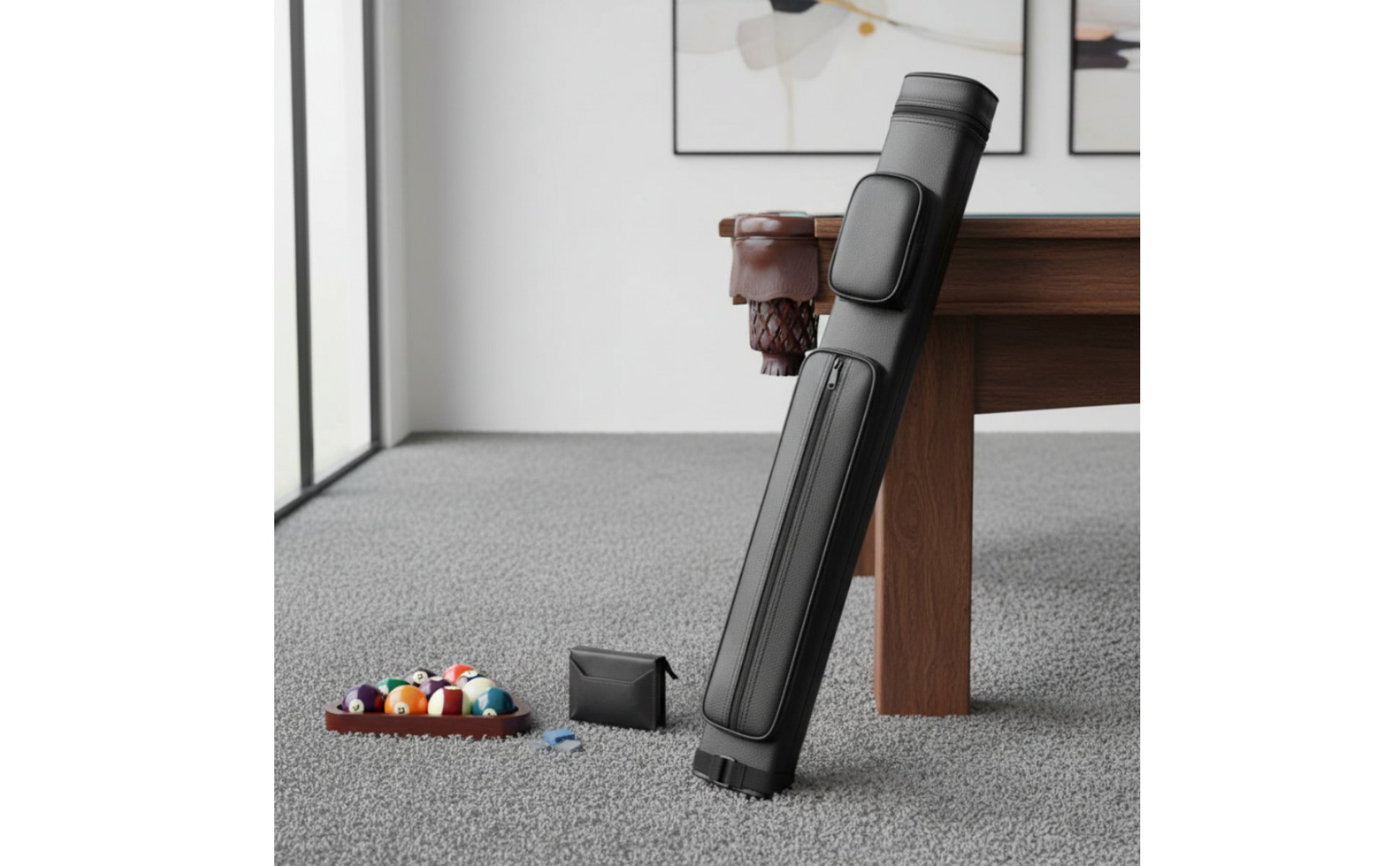 4-Hole Cue Case Lightweight Half Cue Tube Zippered Pocket for Tournament