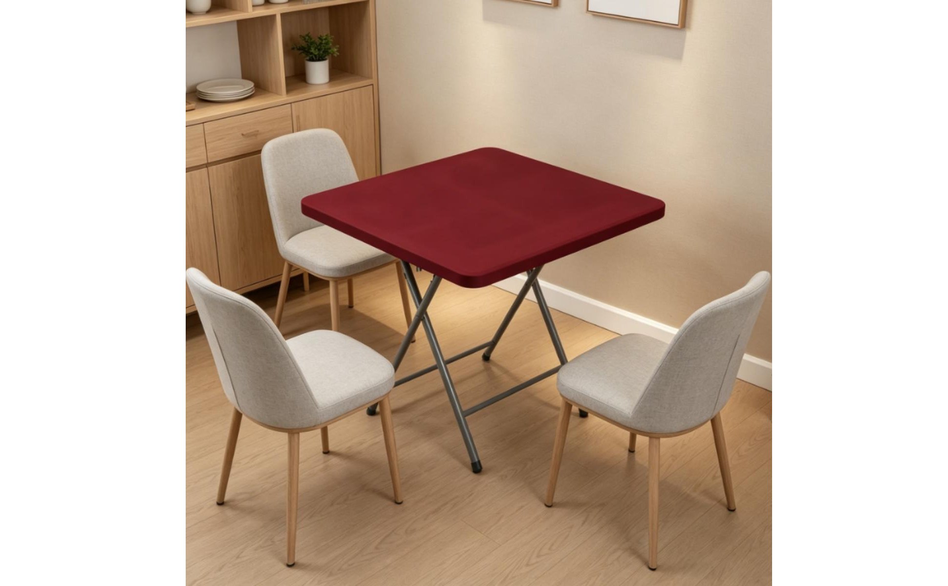 Quadratische Spanntischdecke leicht zu reinigen stretch Tischhusse quadratisch
