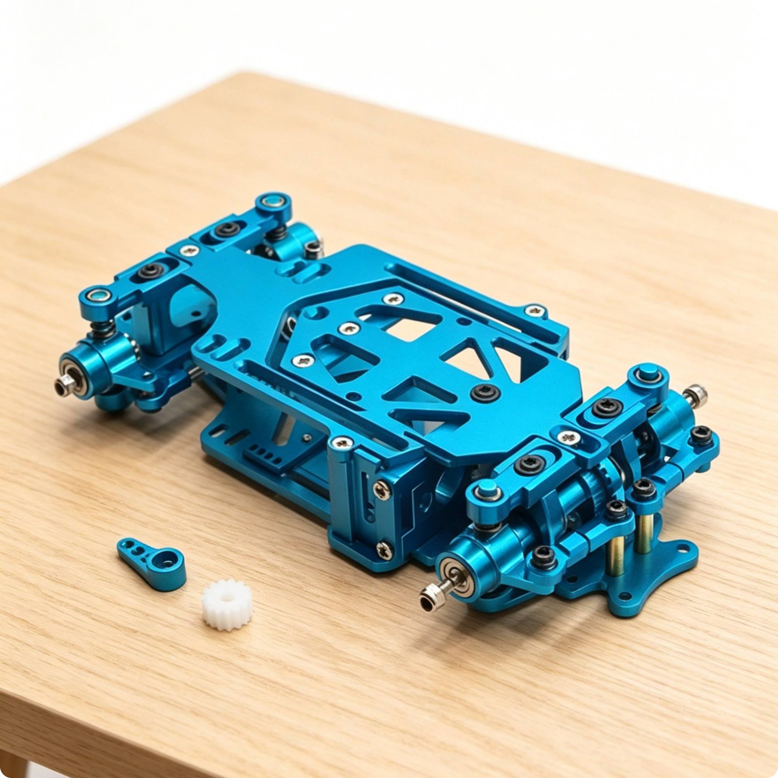 Metall-Chassis 1:28 vollmetall Hinterradantrieb Drift-Chassis für Hobby-Bastler