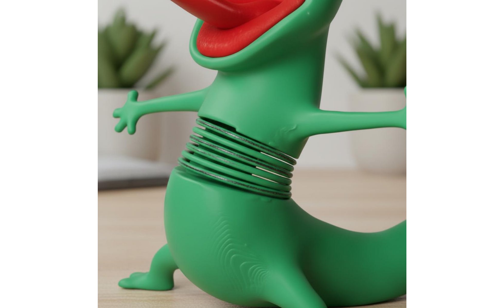 Wobble Lizard Figurine Meme Design Spring Lizard Toy Small Size for Office