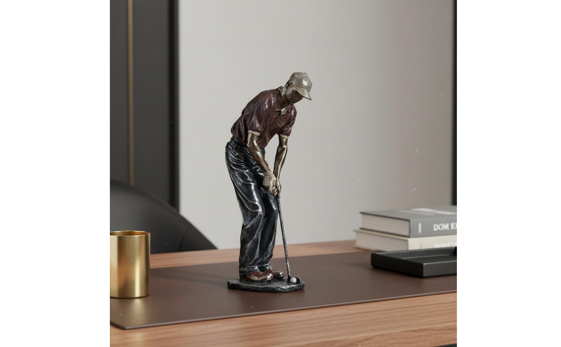 Golf Resin Figurine Tabletop Decoration Golf Player Figurine 3D for Office