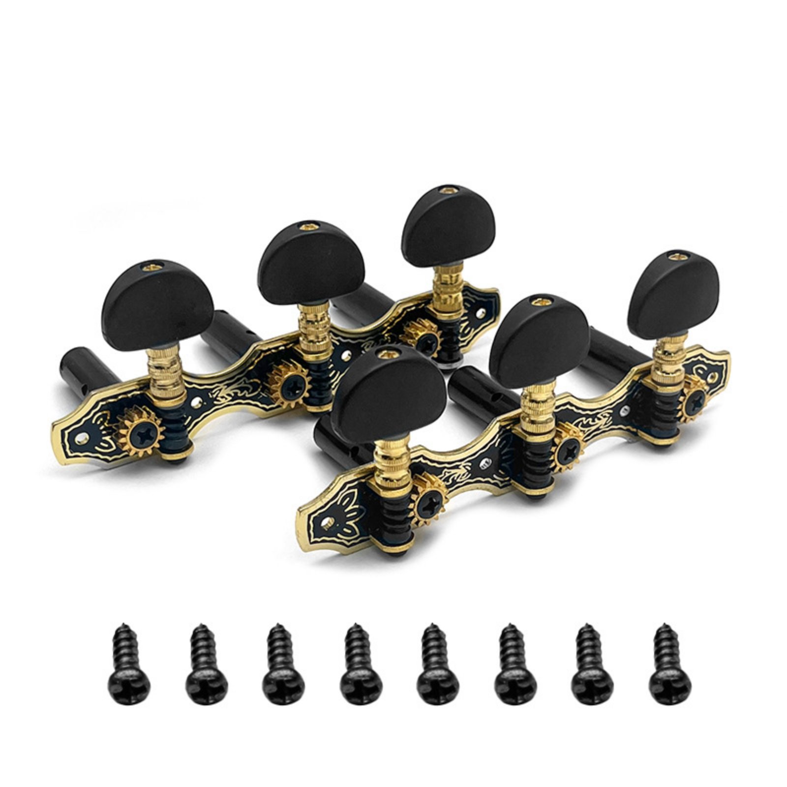 1:14 Gear Ratio 113 Mm Guitar Tuning Pegs Semiuncovered Design Classical Guitar Tuner Set Ornate Handle Machine Heads Easy to Tune
