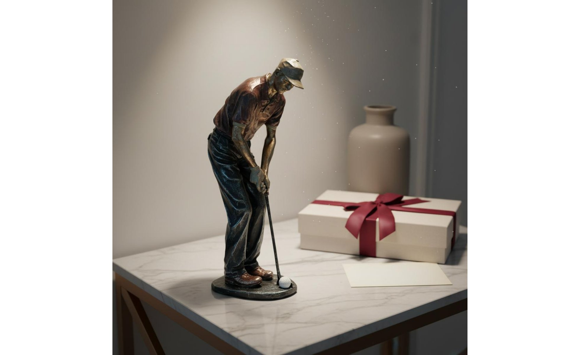 Golf Resin Figurine Tabletop Decoration Golf Player Figurine 3D for Office