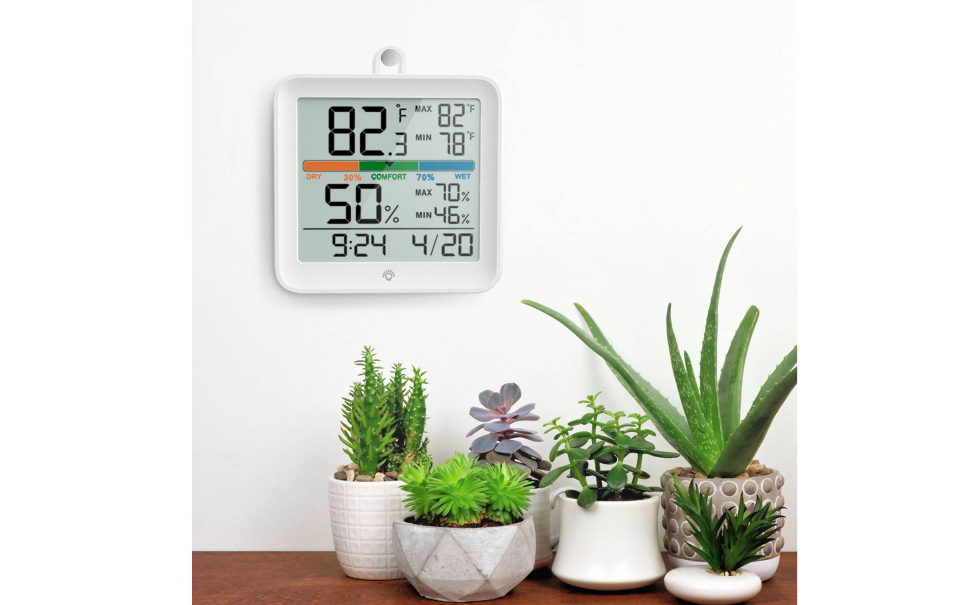 Indoor Thermometer Hygrometer Timepiece Color Screen
