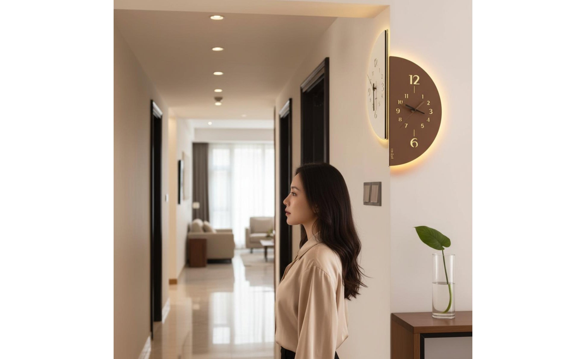 Double-Sided Wall Corner Timepiece Creative Design Corner Wall Corner Timepiece