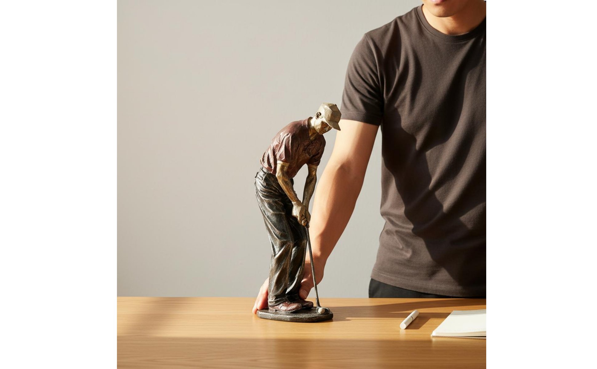 Golf Resin Figurine Tabletop Decoration Golf Player Figurine 3D for Office