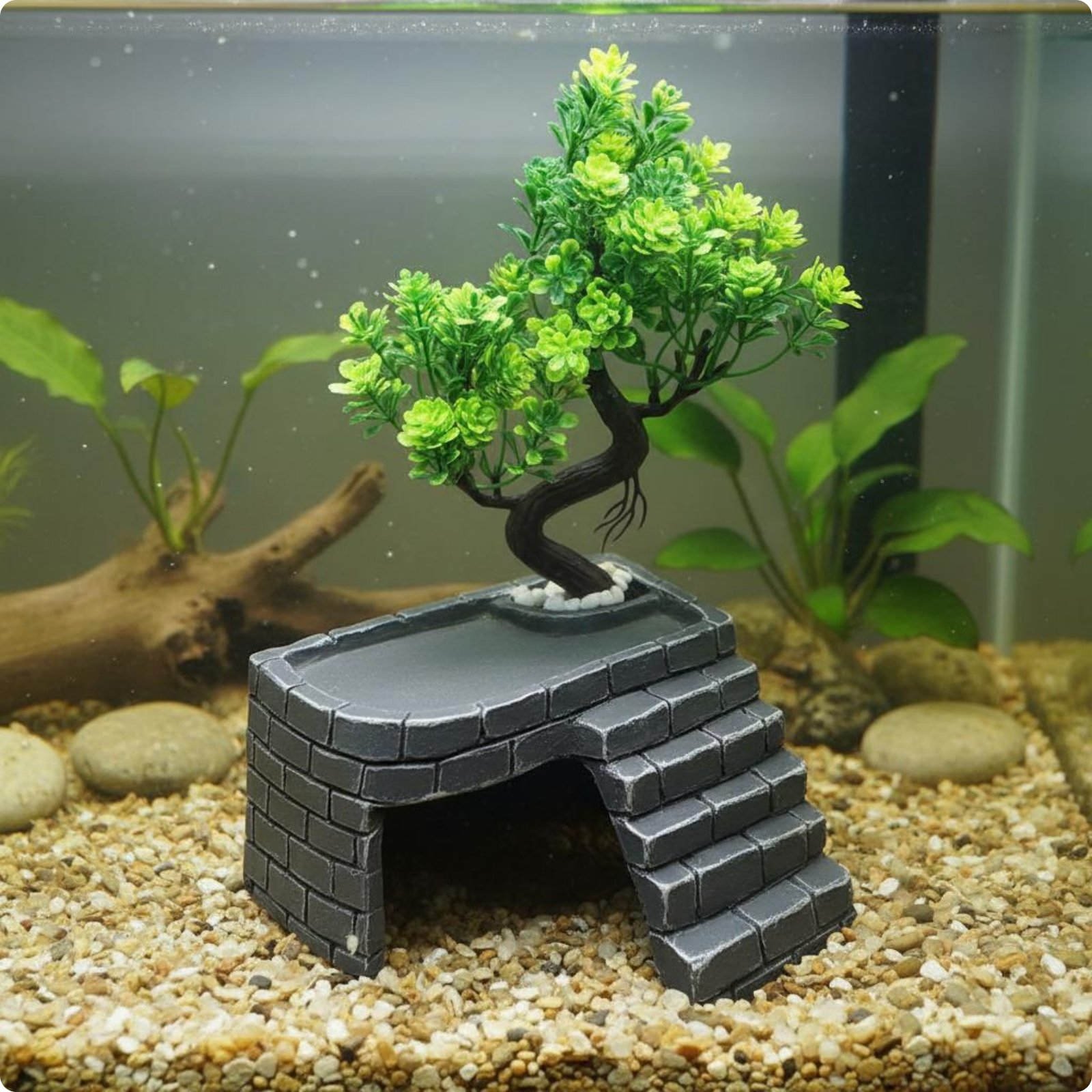 Turtle Basking Perch Natural Rock Look Resin Basking Dock