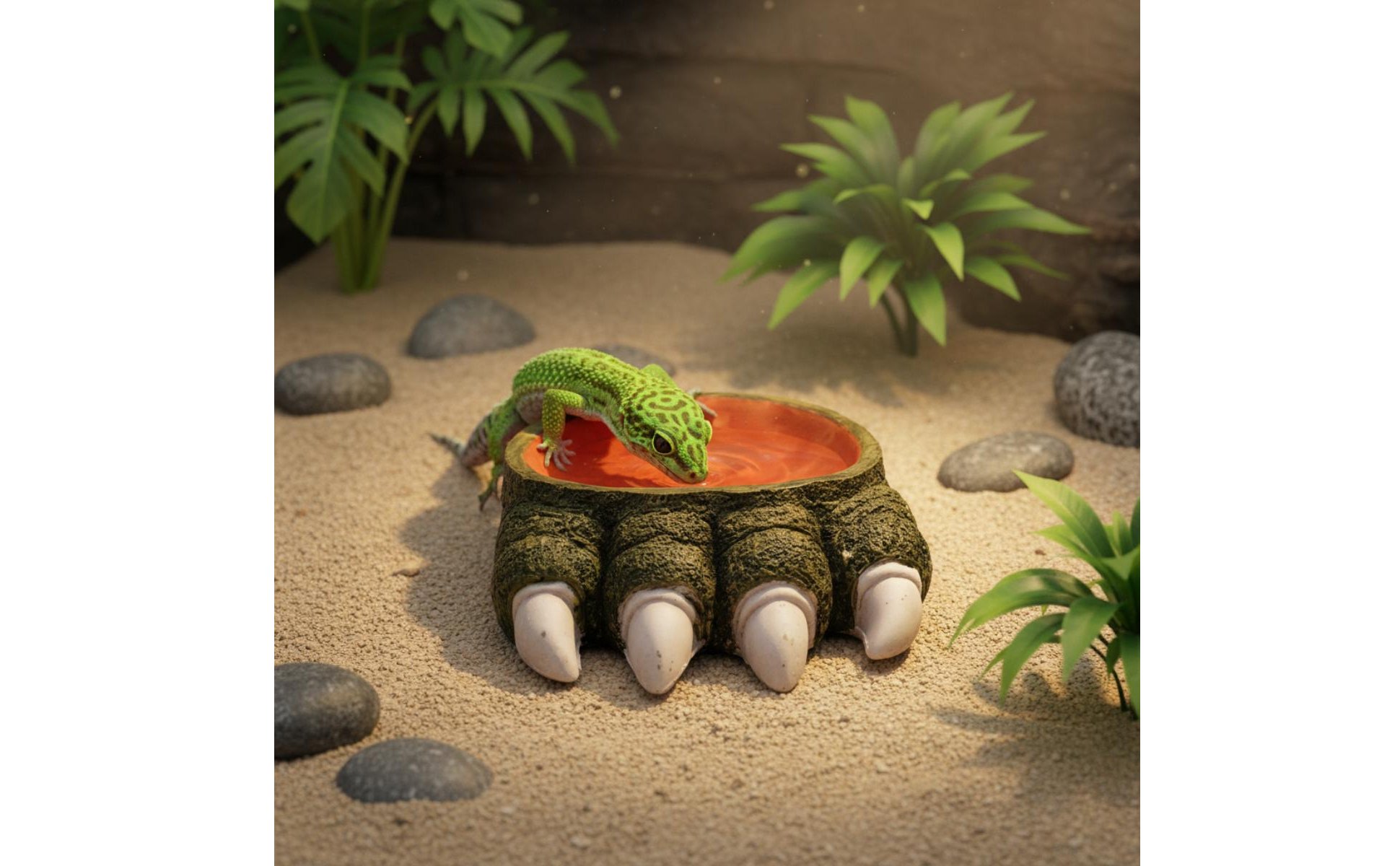 Amphibian Feeding Bowl Multi-Use Amphibian Food Dish Decorative Look