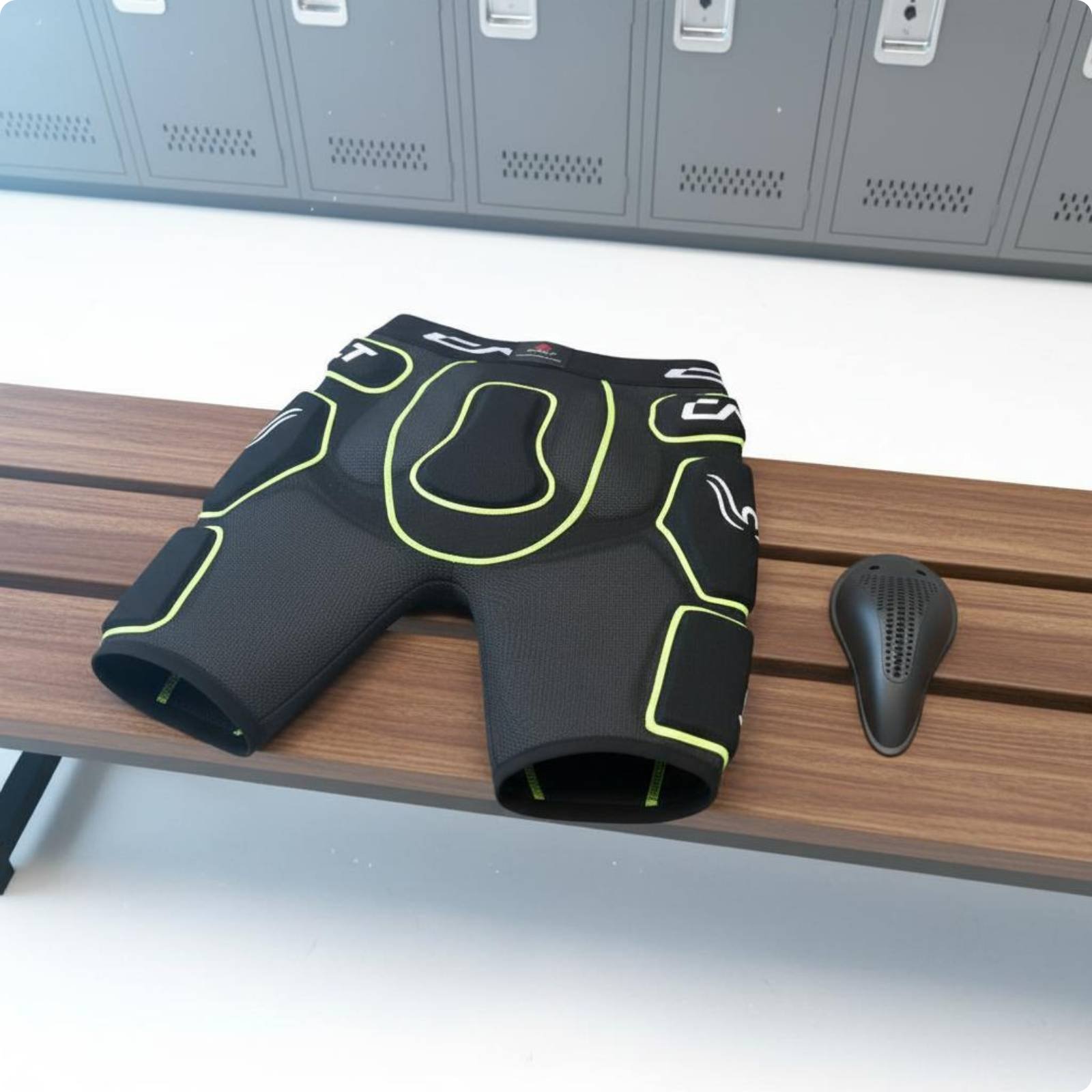 Hüftschutzshorts bequem Schutzhose mit Polster atmungsaktiv für Snowboarden