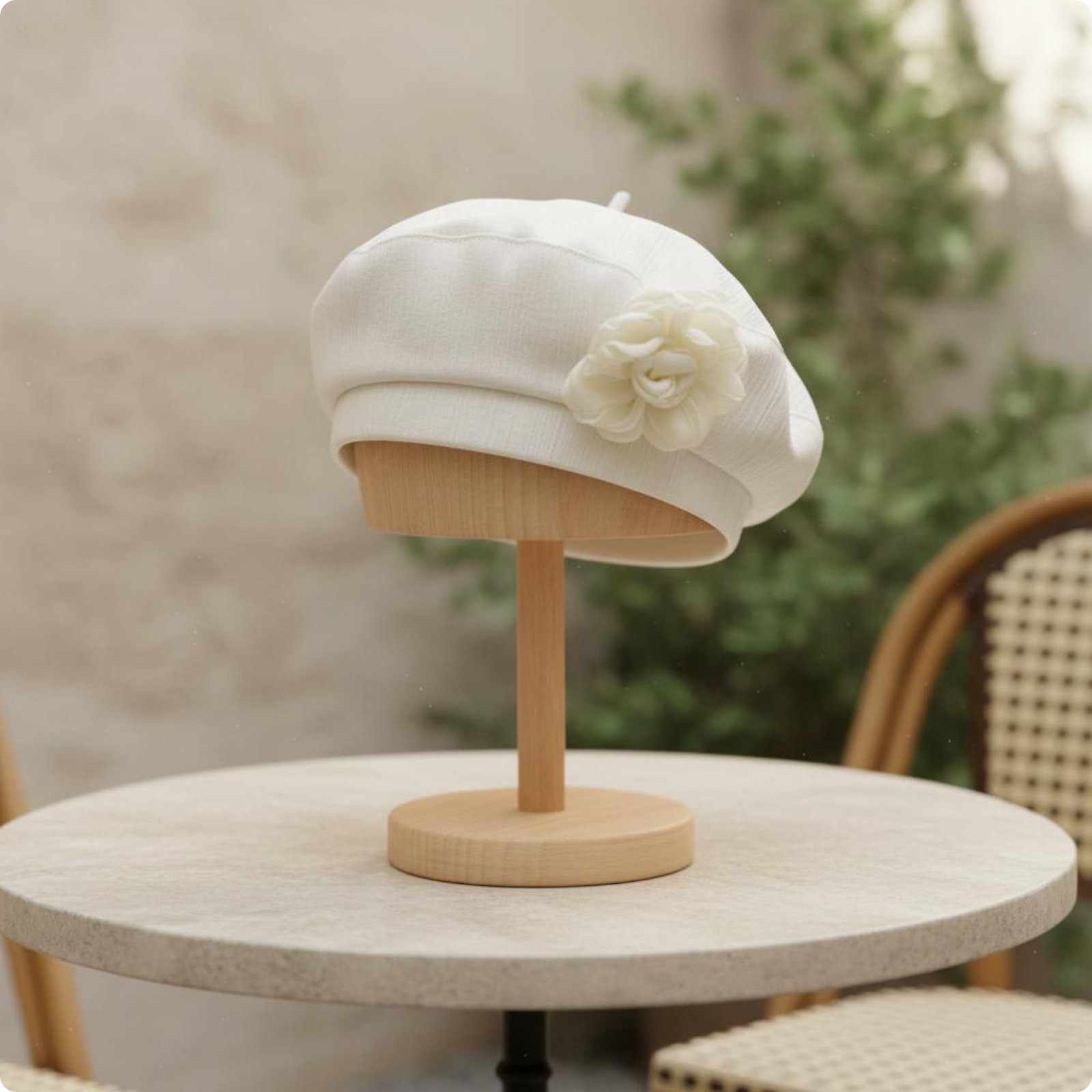 Decor Flower Hat Hand Wash Only Rosy Flower Hat Plain Color for Outdoor