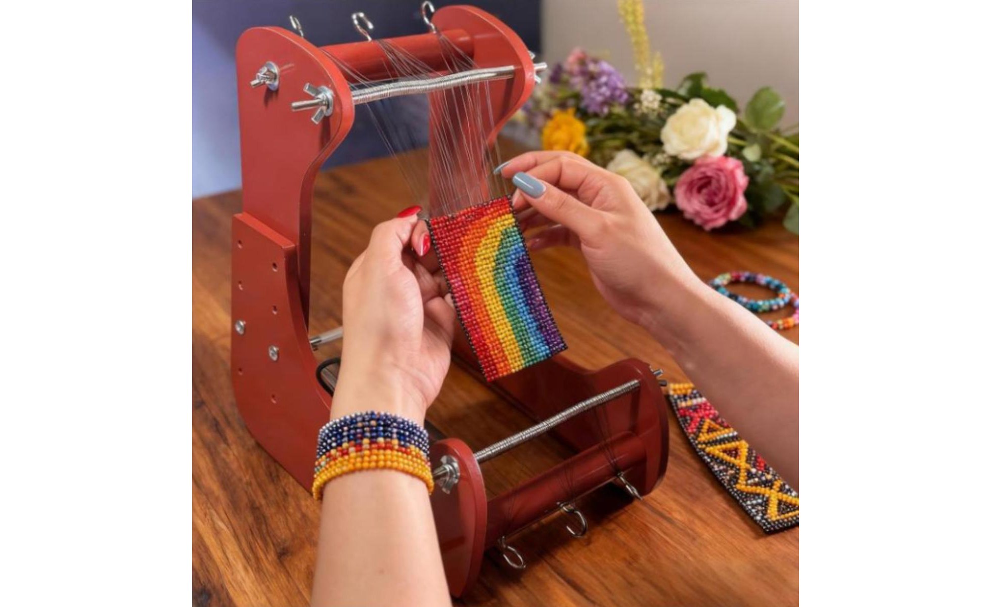 Telaio da Perline Leggero Portatile per Casa, Laboratorio Creativo, Principianti