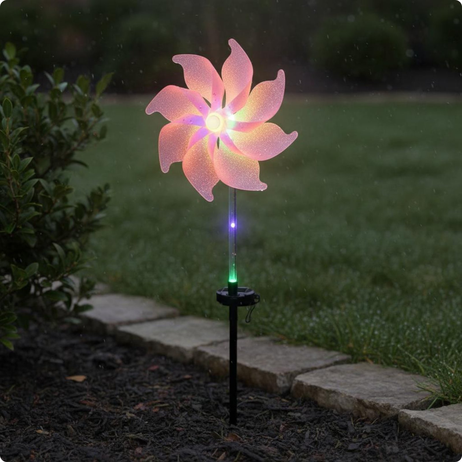 Solar Pinwheel Stake Light No Wiring Solar Pinwheel Light Easy to Install