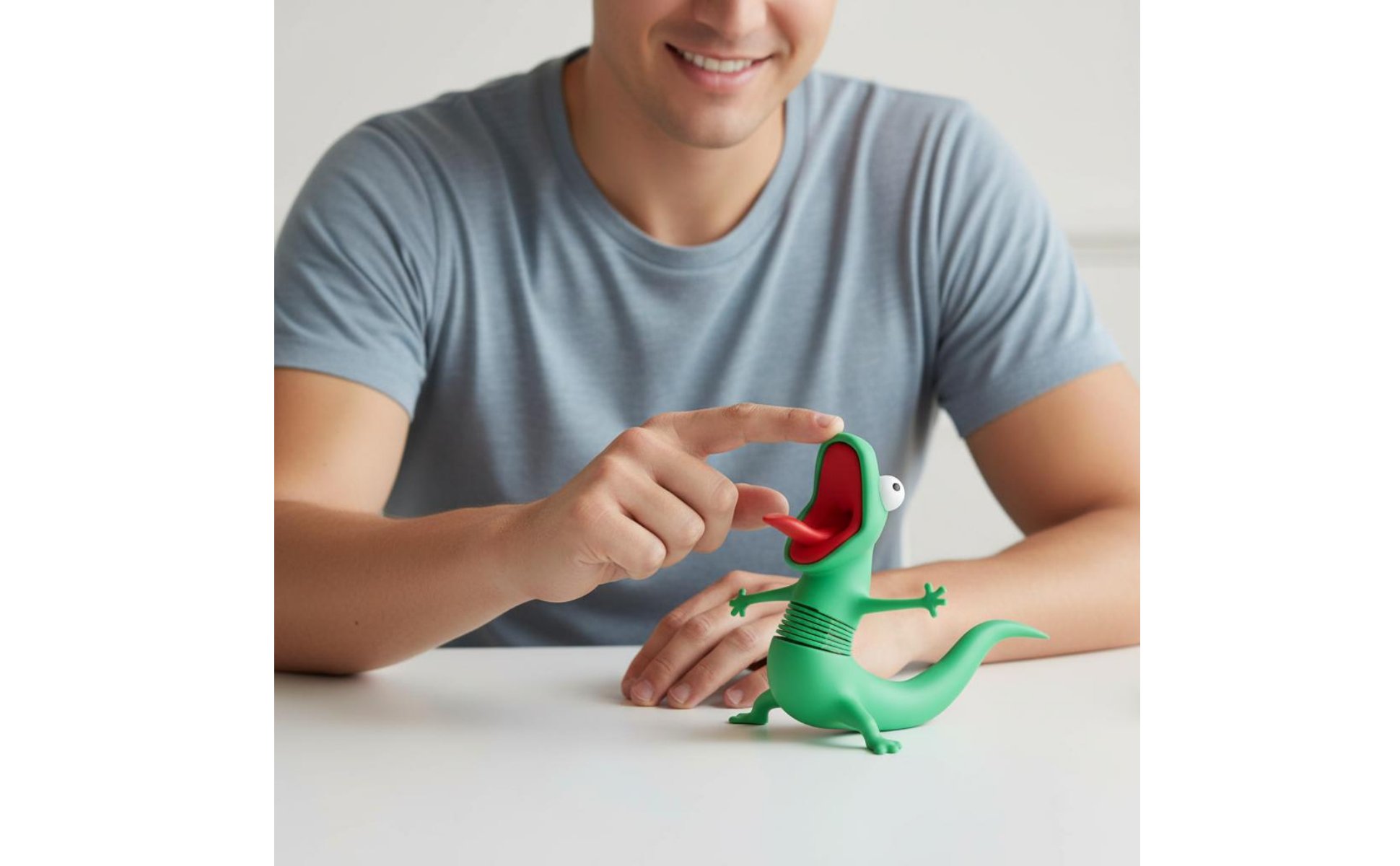 Wobble Lizard Figurine Meme Design Spring Lizard Toy Small Size for Office