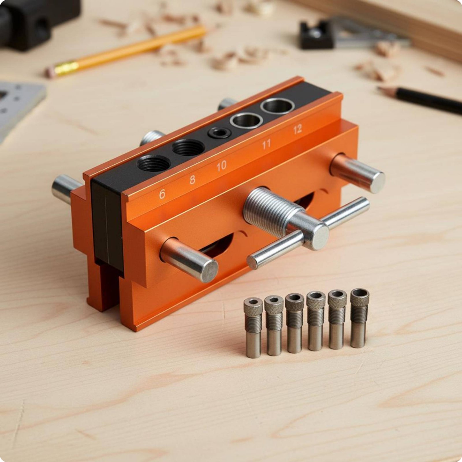 Upright Drilling Wear Resistant Carpentry Dowelling Jig for DIY Users