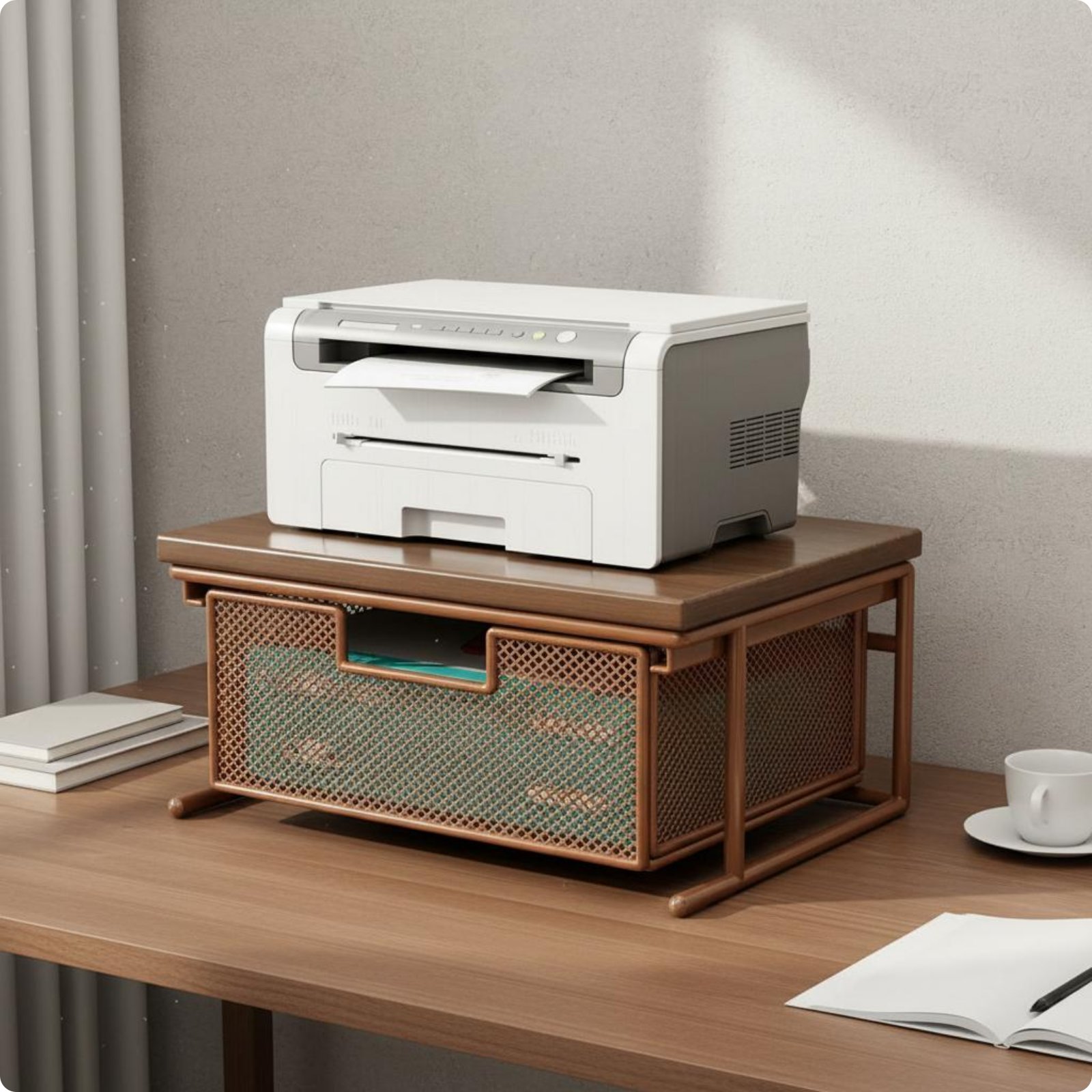 druckerregal mit Schublade ergonomische Höhe mehrstöckiger Aktenorganizer