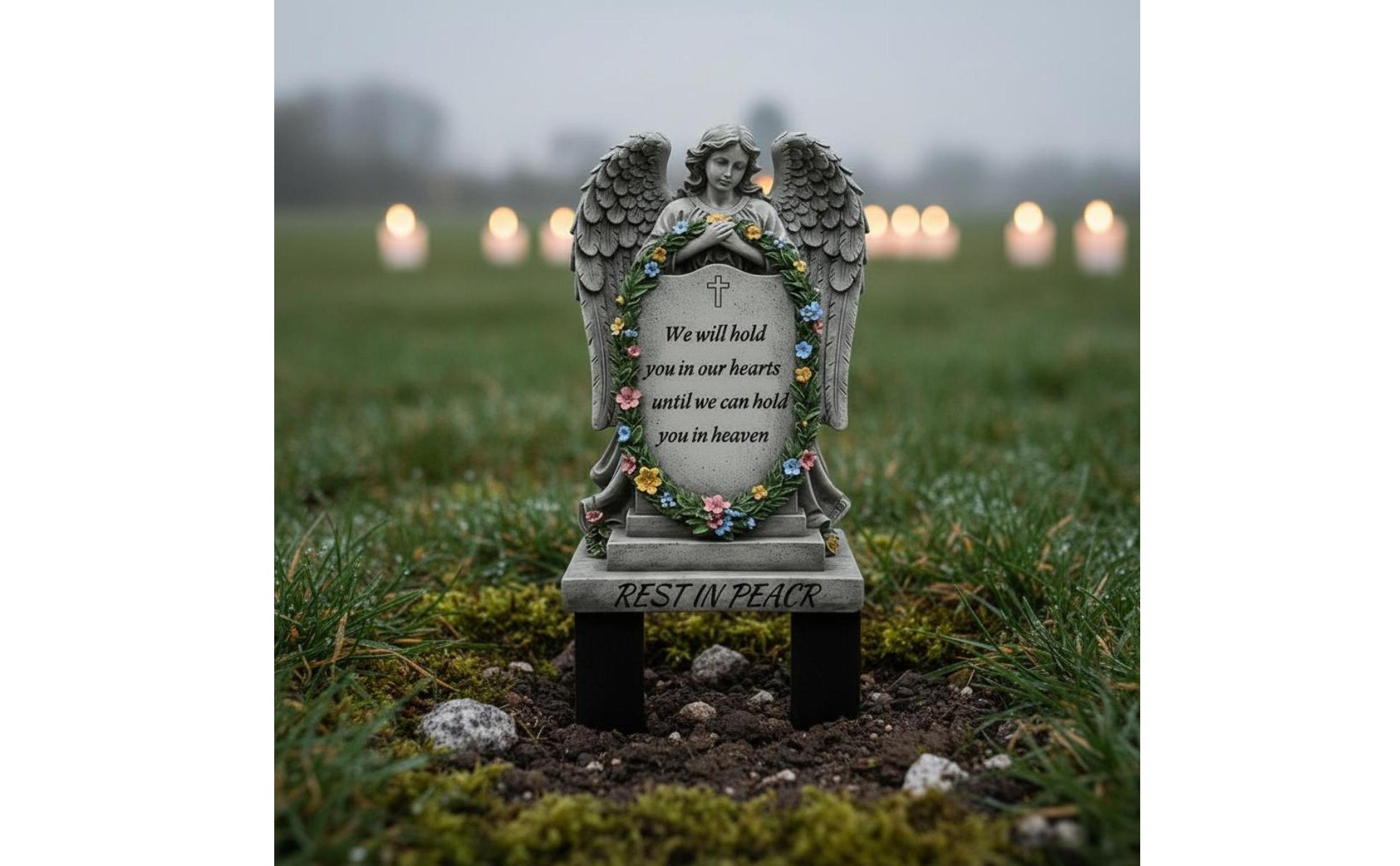 Resin Angel Stake Outdoor Angel Grave Marker Memorial Gift for Grieving Families