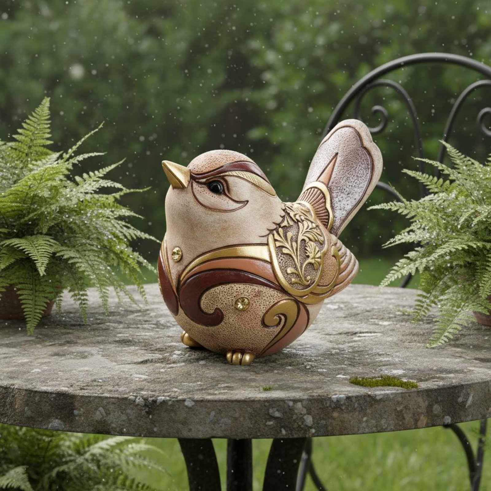 Bird Statue Bohemian Design Home Decor Ornate Design for Patio