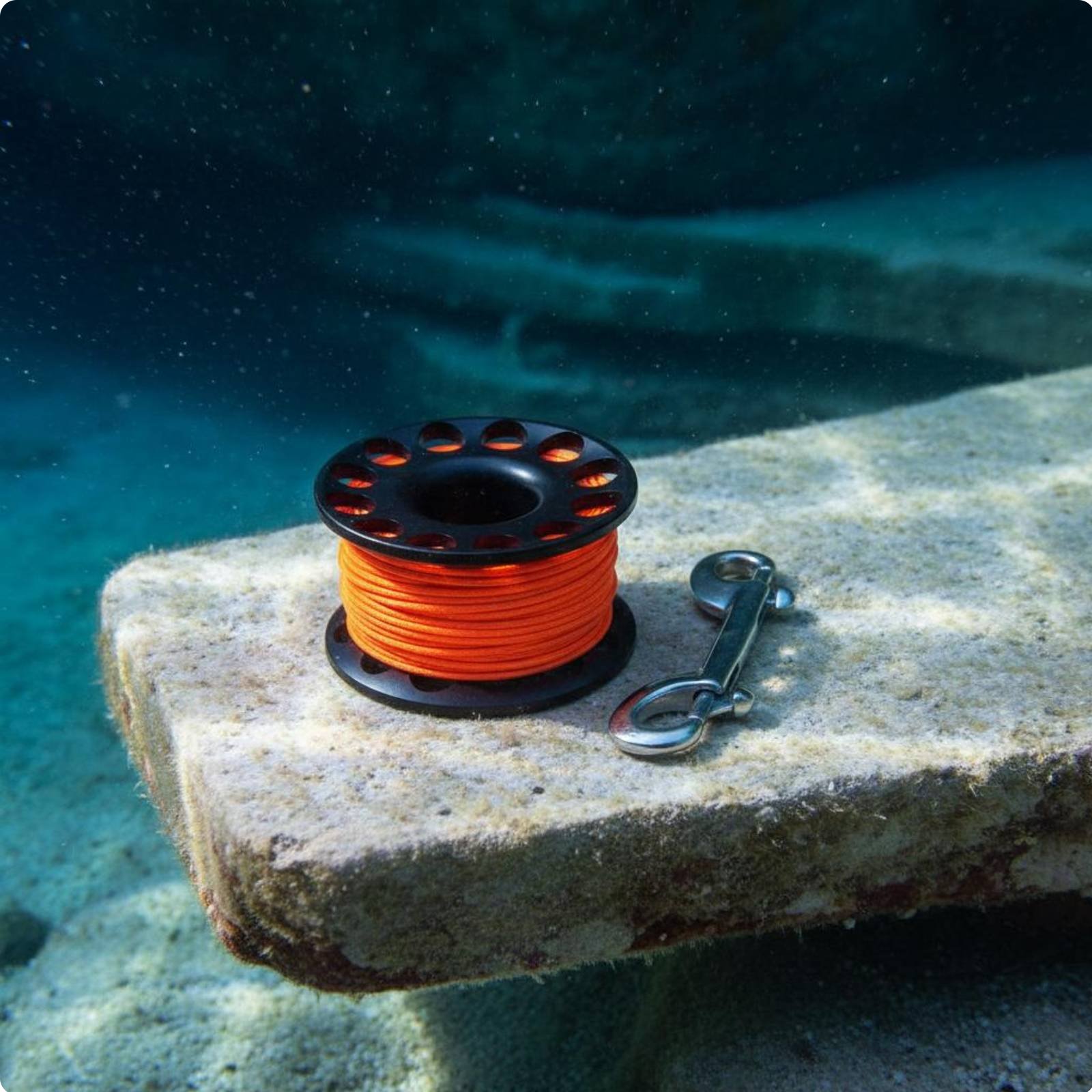 Diving Spool Reel Stainless Steel Snap Aluminum Dive Spool Anodized Finish