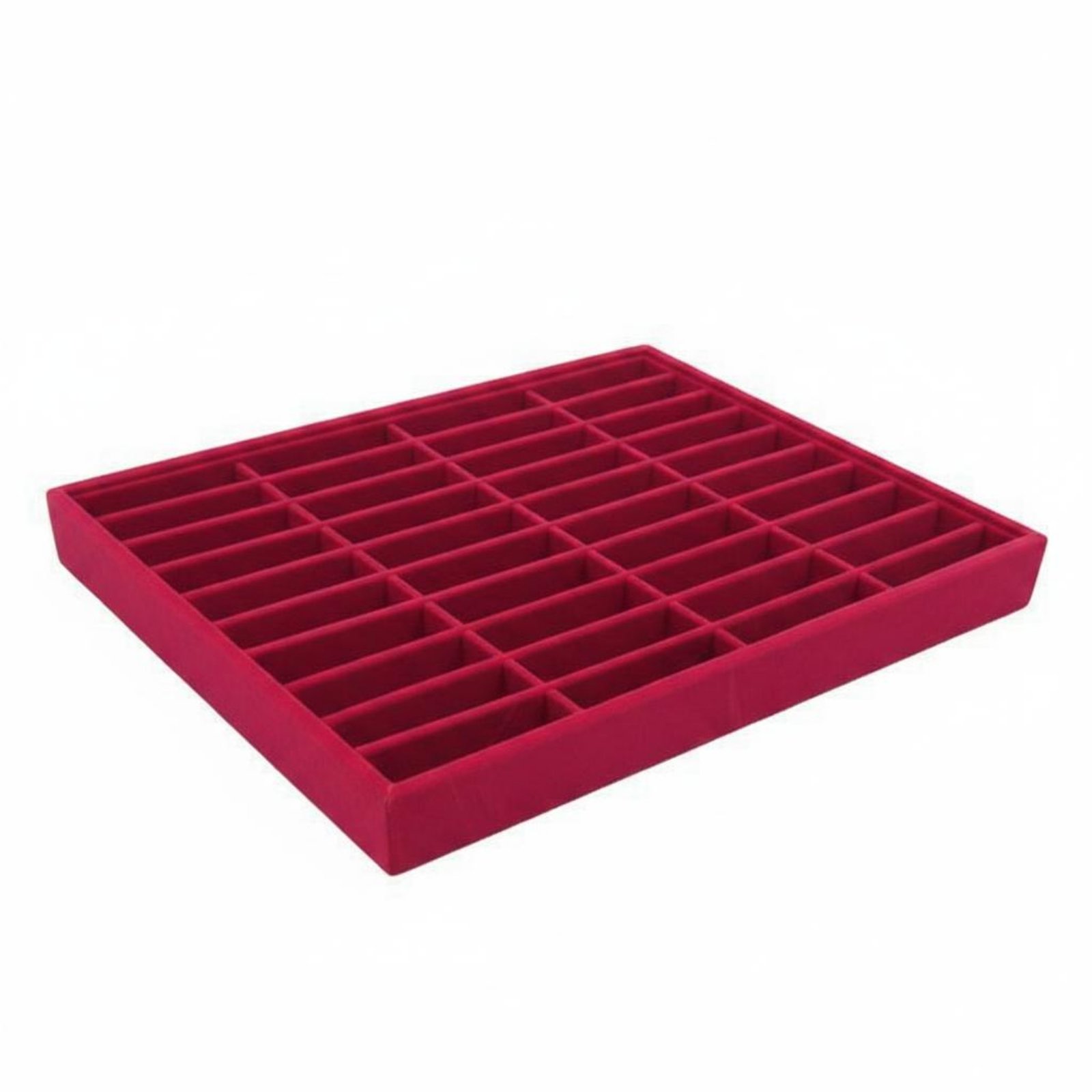 Slotted Organizer 40 Compartment Jewelry Tray Velvet Velvet-Lined Accessory Storage Stackable Design for Shop Window