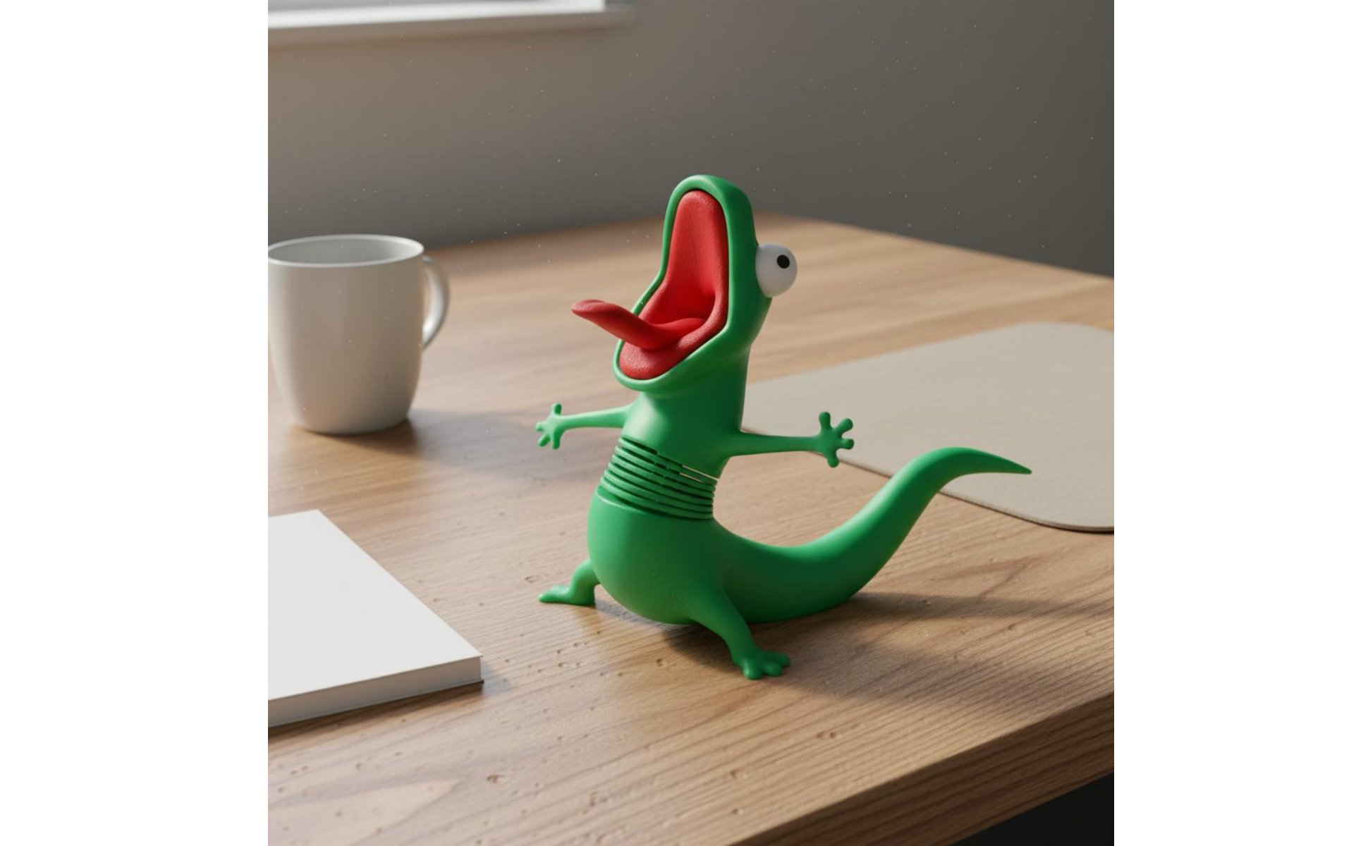 Wobble Lizard Figurine Meme Design Spring Lizard Toy Small Size for Office