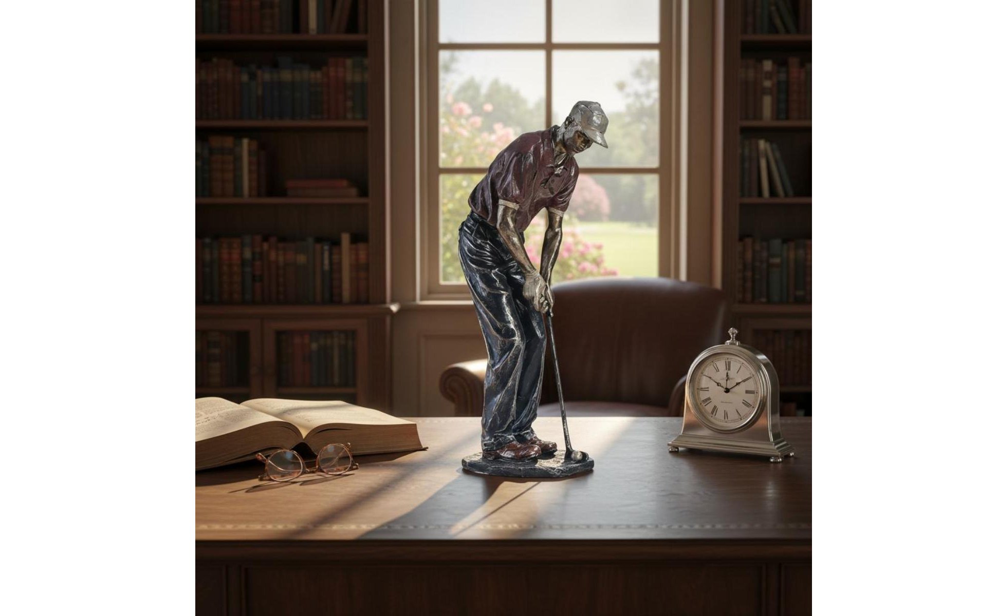 Golf Resin Figurine Tabletop Decoration Golf Player Figurine 3D for Office