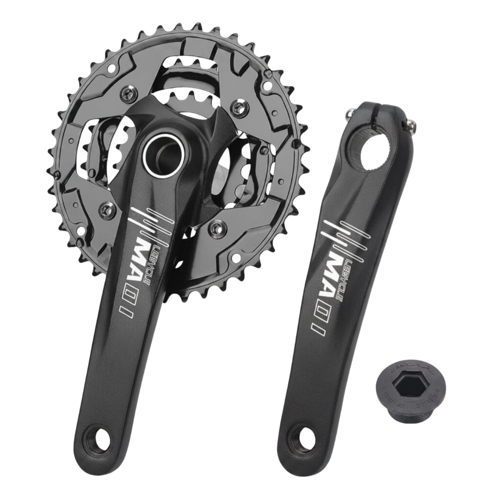 Lightweight Mountain Bike Crankset High Strength Alloy Hollow Crankset CNC Machined Integrated Chainring Crank Arm Set Anodized Finish