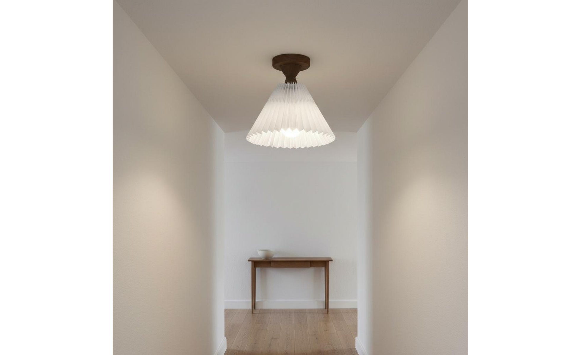 Semi-Flush Mount Light Nordic Design Pleated Ceiling Light for Bedroom, Hallway