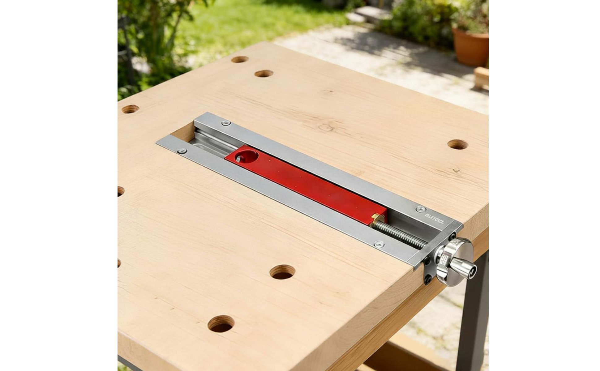 Embedded Tail Vise Aluminum Alloy Woodworking Tail Vise Flush Mounted for DIYers