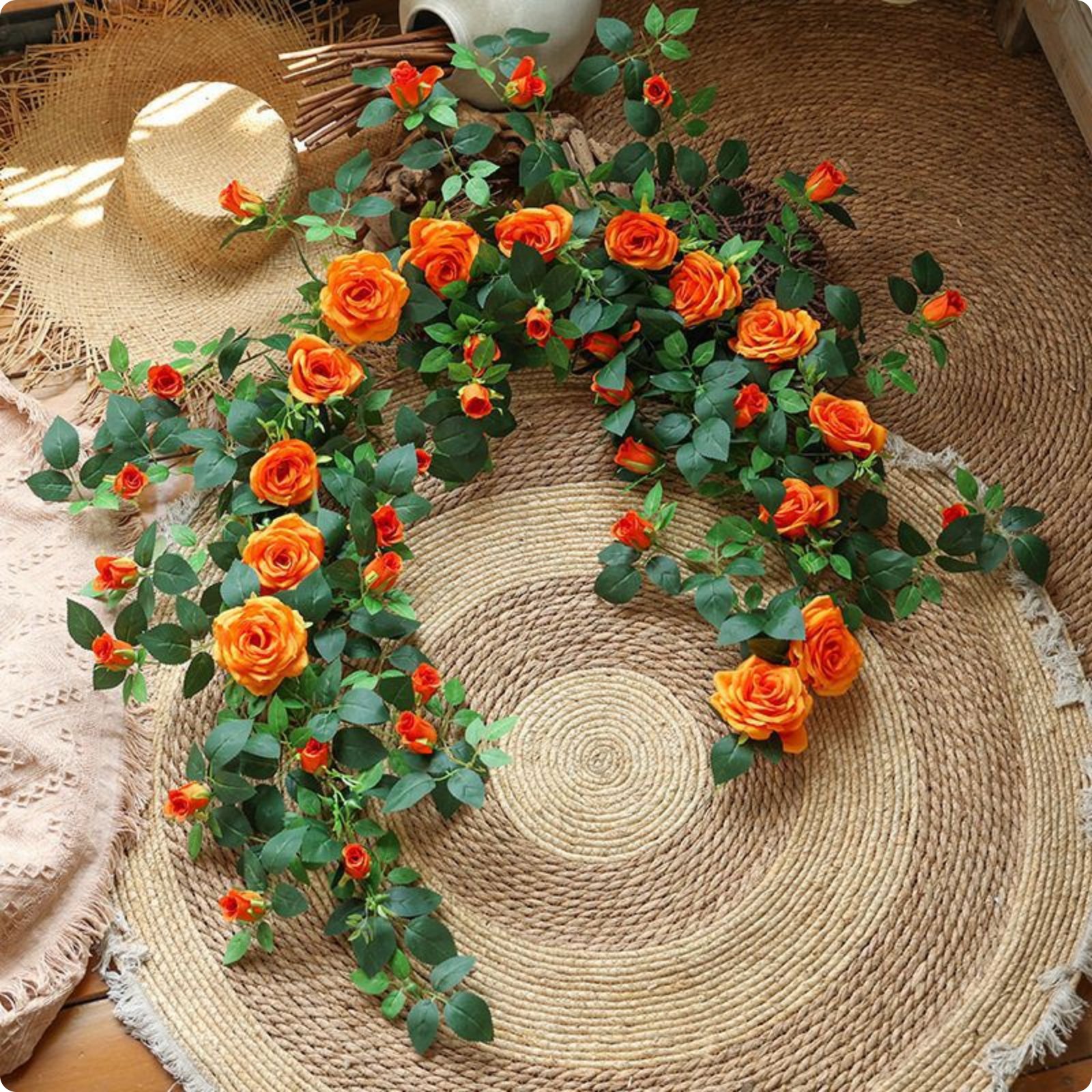 Artificial Floral Vine Outdoor Hanging Floral Floral Arrangement Realistic Look