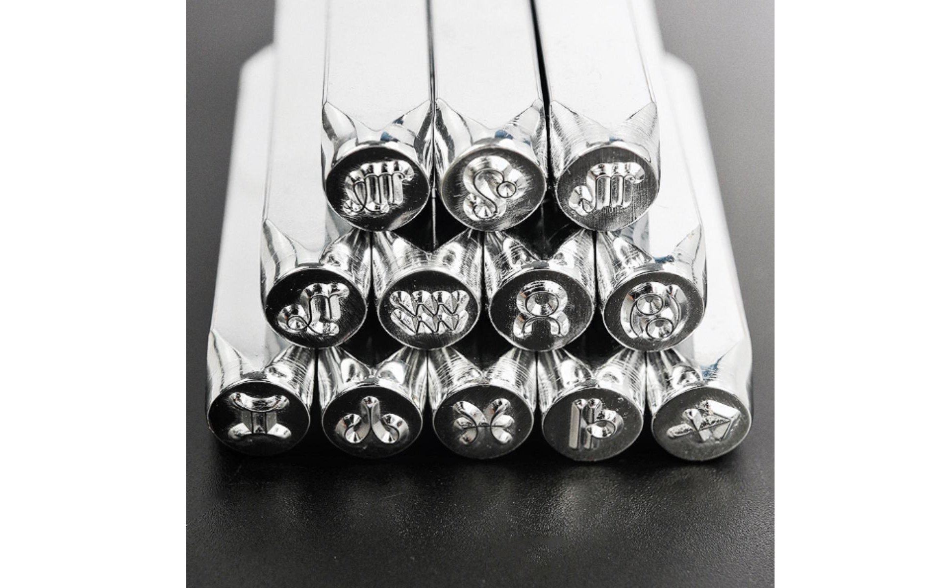 12 Pieces Astrological Punch Set Chrome Plated Symbol Stamping Tool High