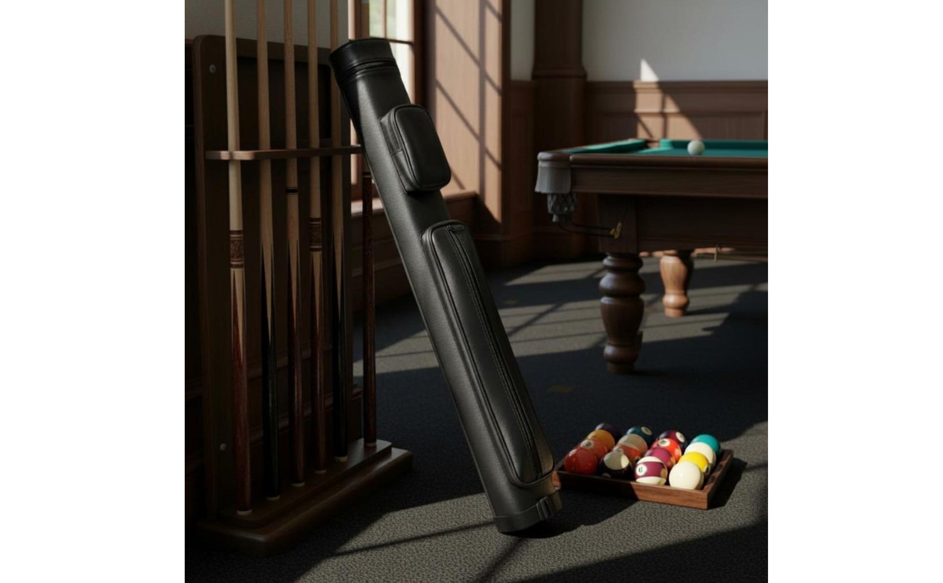 4-Hole Cue Case Lightweight Half Cue Tube Zippered Pocket for Tournament