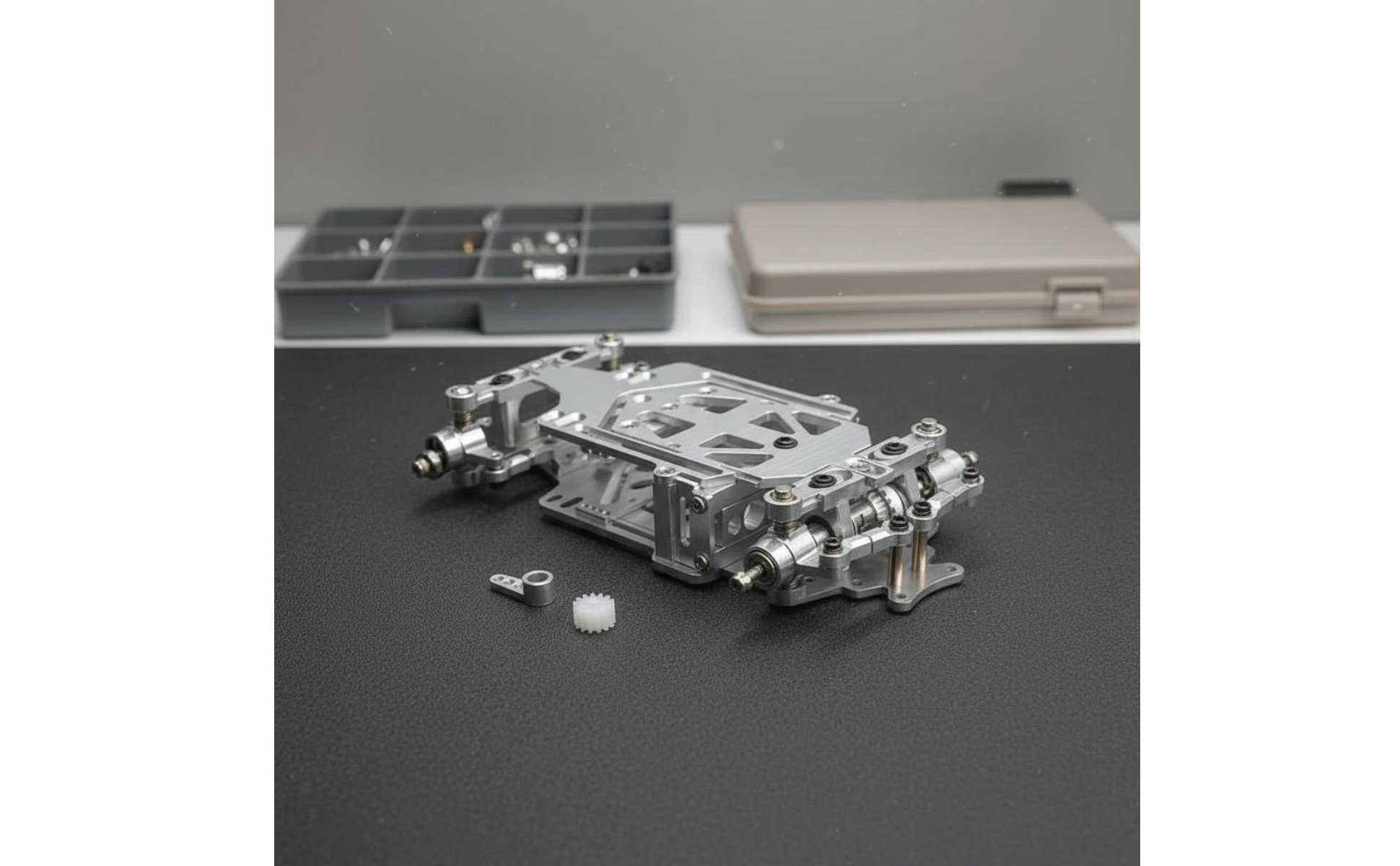 Metall-Chassis 1:28 vollmetall Hinterradantrieb Drift-Chassis für Hobby-Bastler
