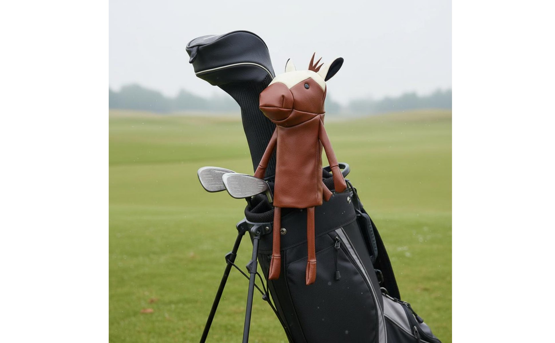 Horse Headcover PU Leather Wood Club Headcover Shielding for Golfers