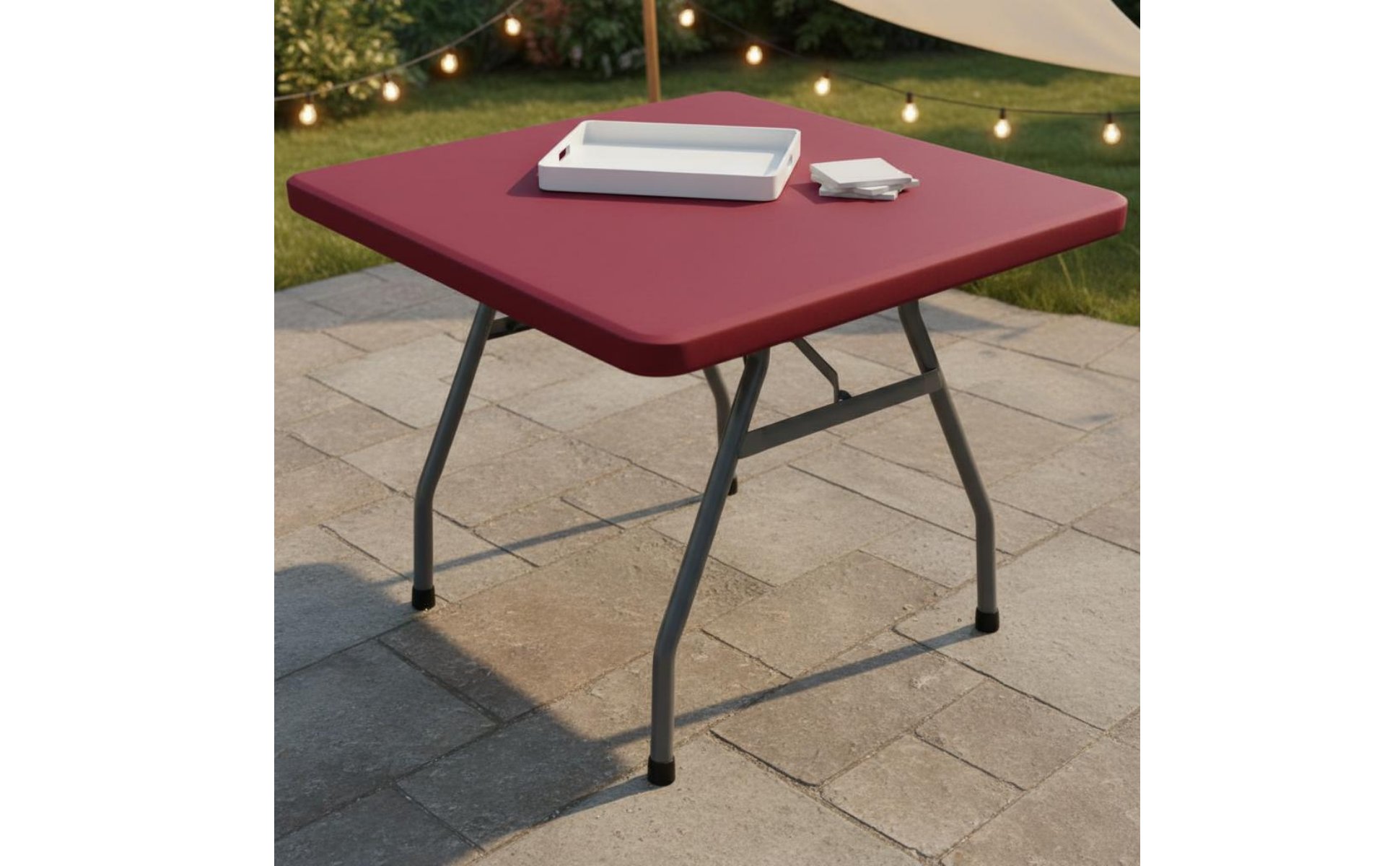 Quadratische Spanntischdecke leicht zu reinigen stretch Tischhusse quadratisch