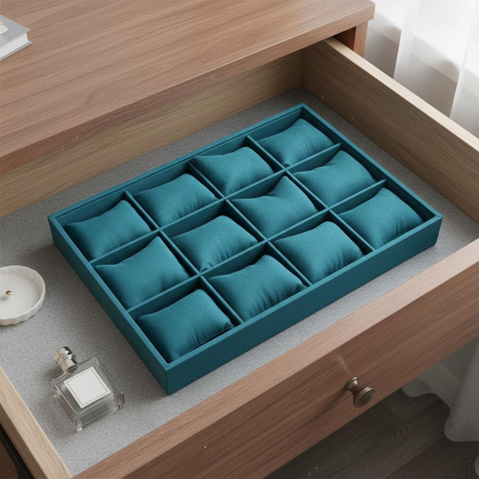Plush Jewelry Display Tray Multi Compartment 12compartment Plush Tray Cushioned