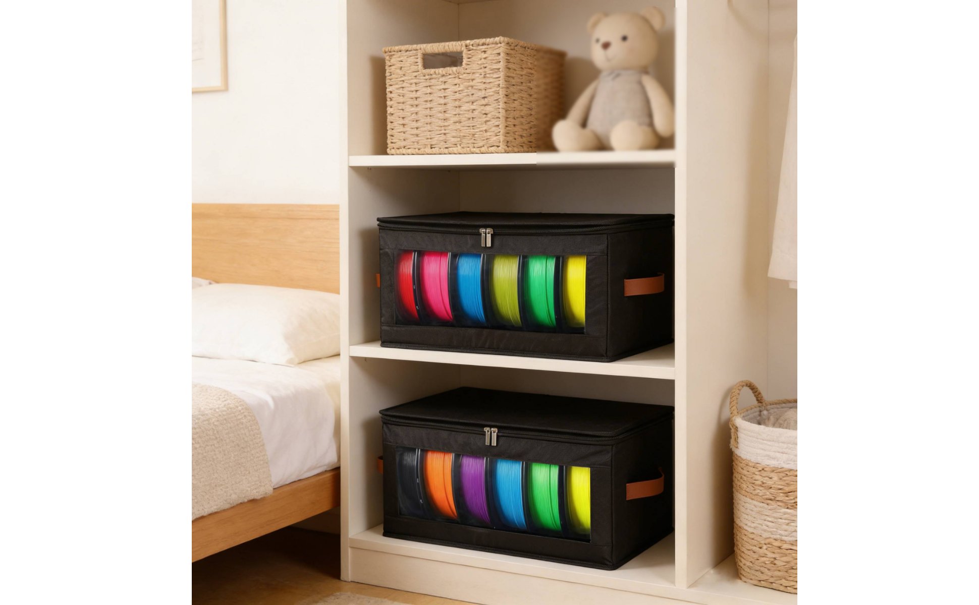 3D Printer Filament Storage Box Holds 6 Rolls for Workshop, Studio, Makers