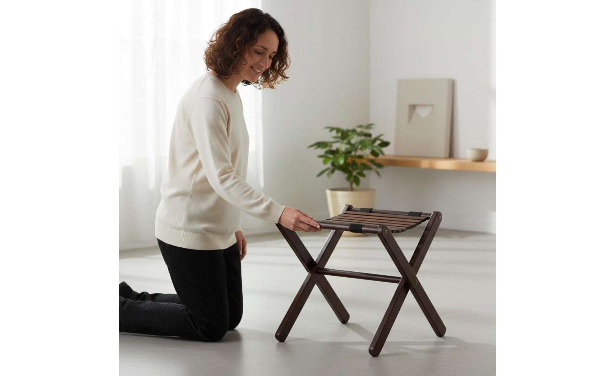 Folding Stool with Backrest Long-Lasting Backrest Folding Chair Sturdy