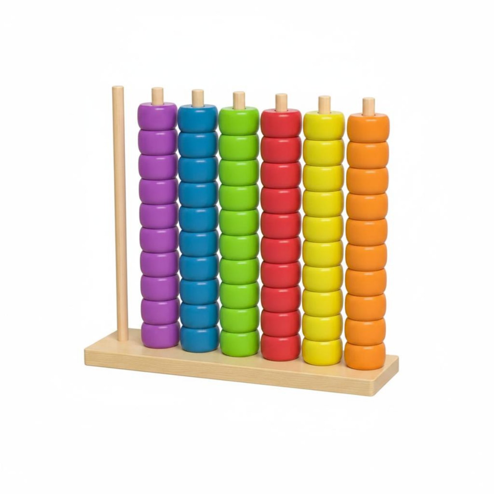 Early Learning Color Sorting Bead Board Number Recognition Educational Method Counting Beads Fine Movement Skills Wooden Bead Abacus Hand-Eye Coordination for Children, Toddlers, Preschool, Kindergarten