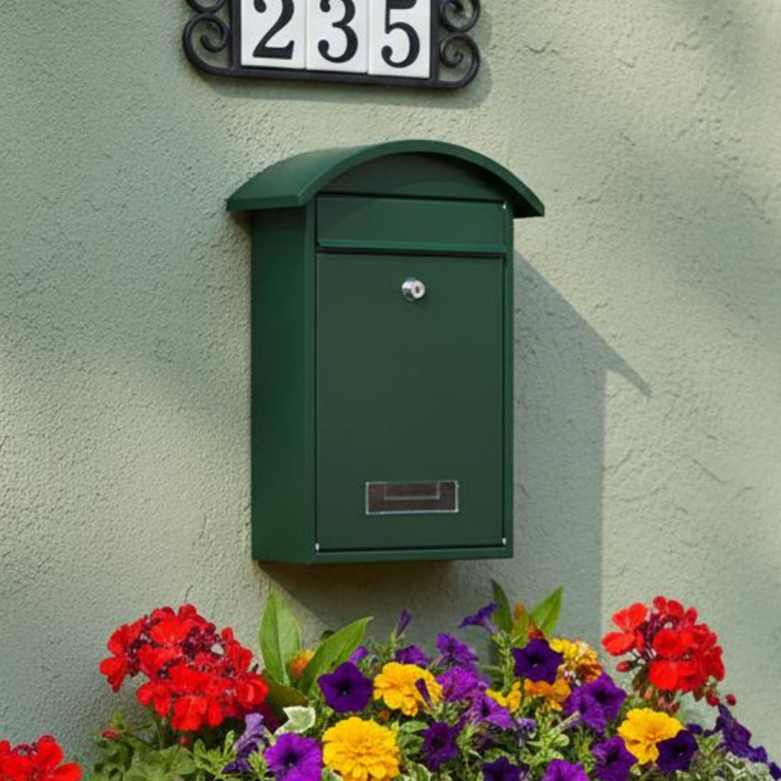Metal Mailbox Decorative Outdoor Mail Box Powder-Coat Finish for Garden