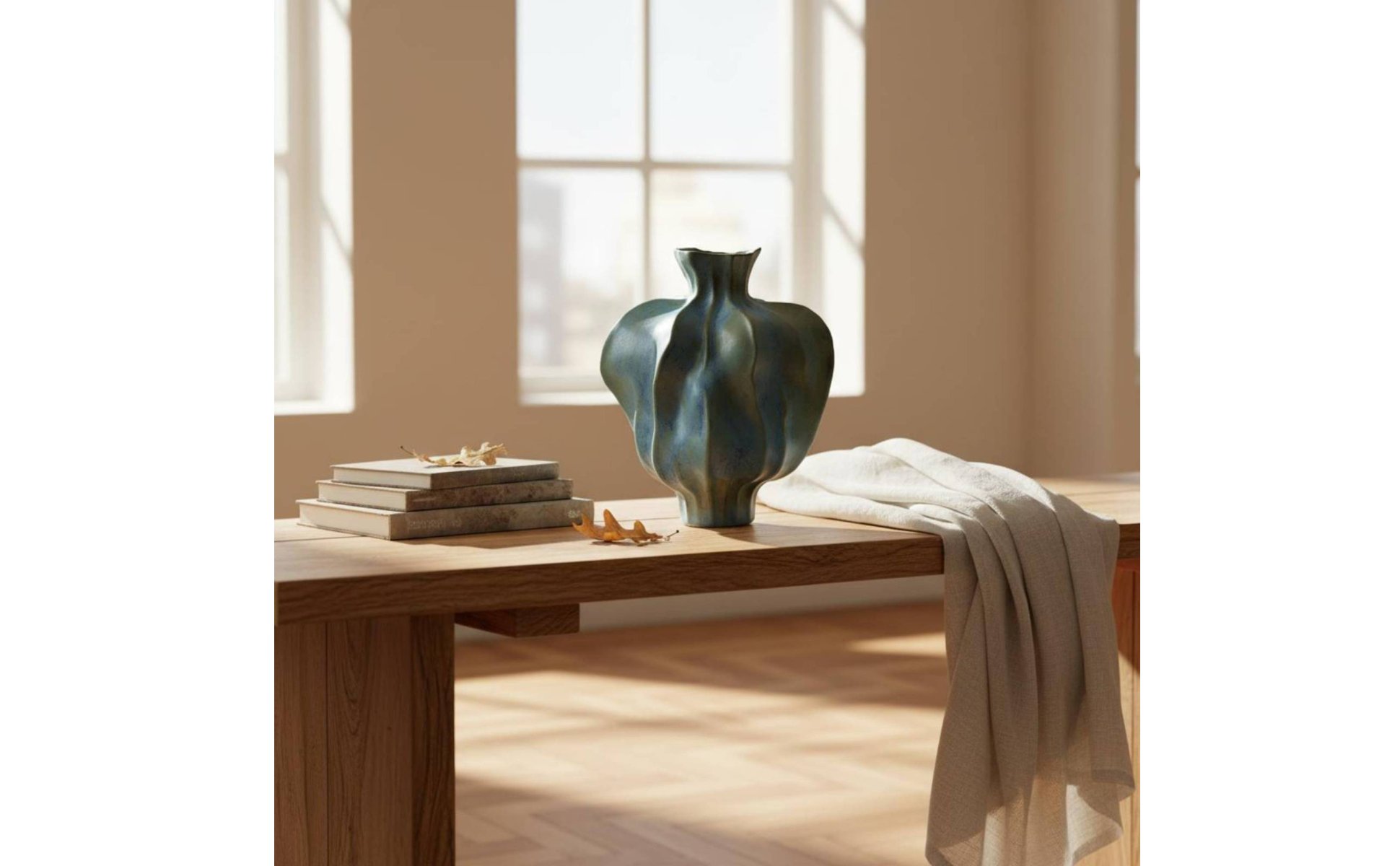 Wabi-Sabi Vase Centerpiece Irregular Ceramic Vase Rustic Finish for Living Room