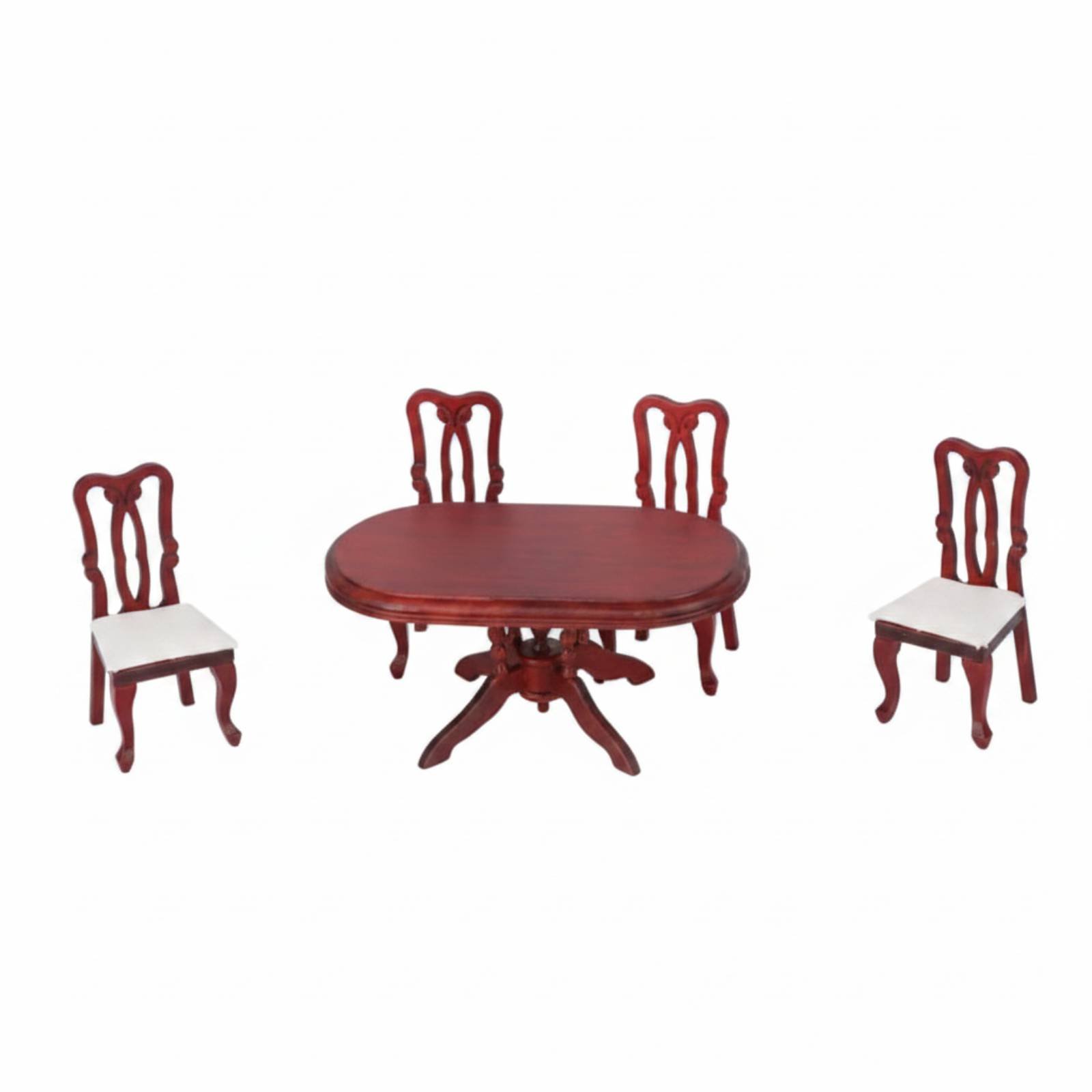 1:12 Dollhouse Table and Chairs Details Wooden Dollhouse Dining Room Set Realistic 1:12 Scale Dining desk