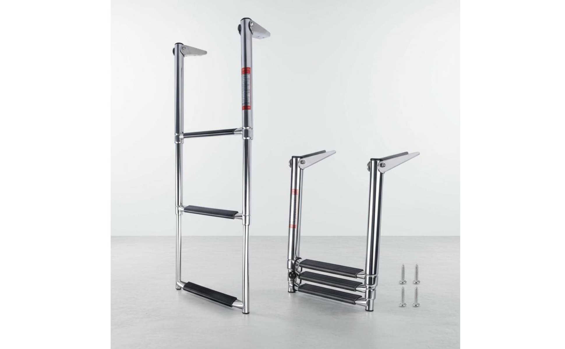 Échelle Télescopique 3 Marches Acier Inoxydable pour Bateau, Ponton