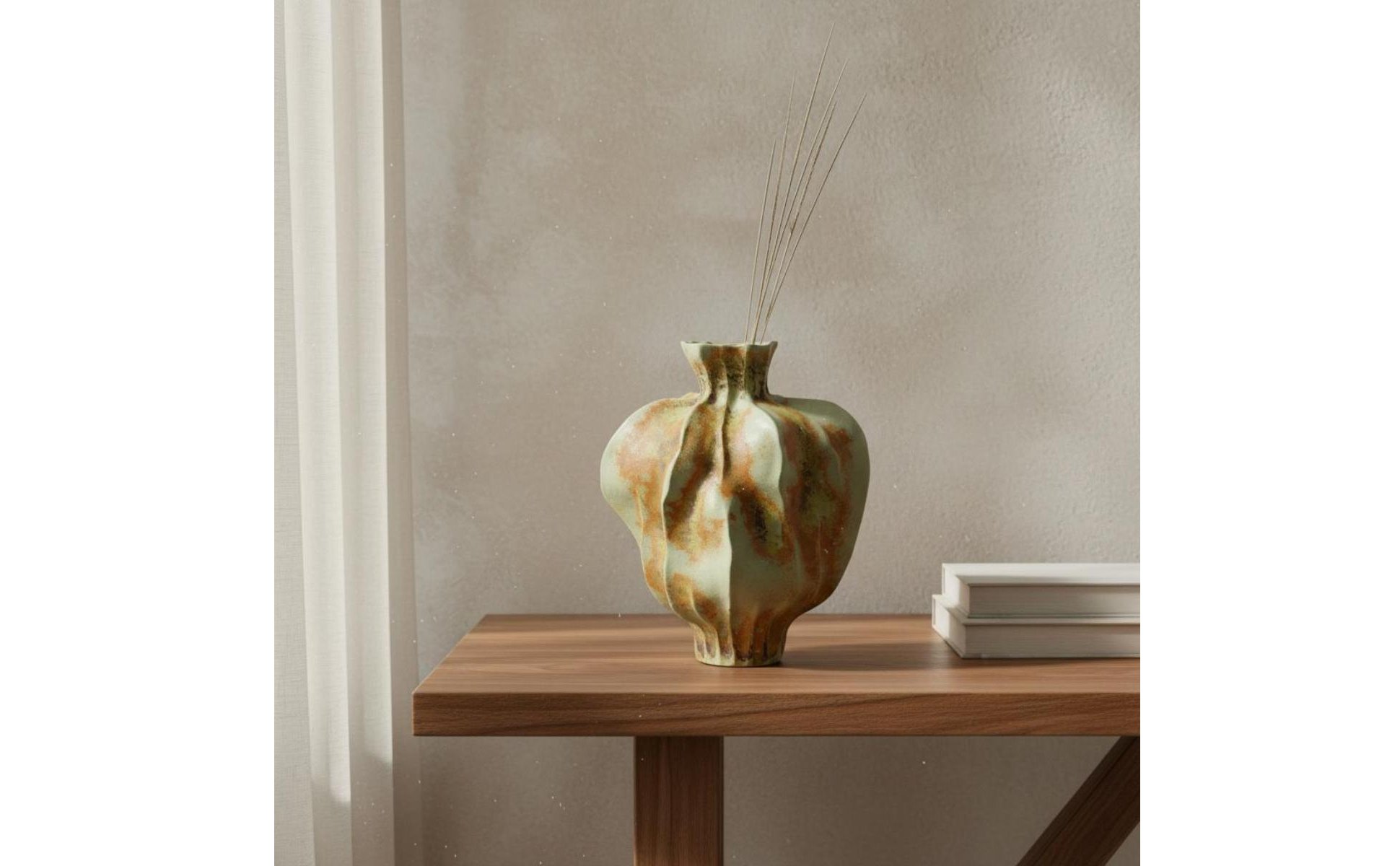Wabi-Sabi Vase Centerpiece Irregular Ceramic Vase Rustic Finish for Living Room
