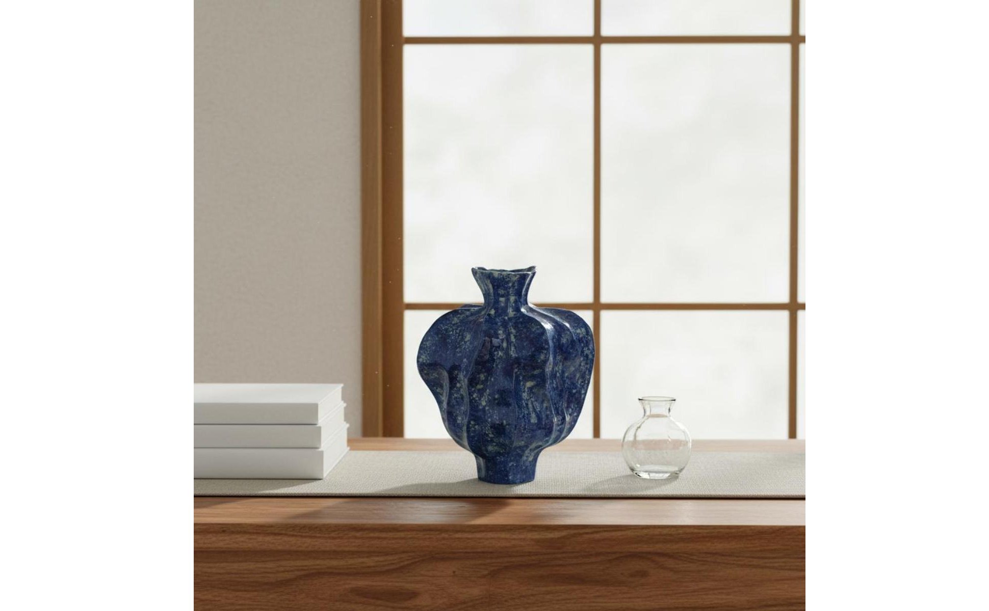Wabi-Sabi Vase Centerpiece Irregular Ceramic Vase Rustic Finish for Living Room