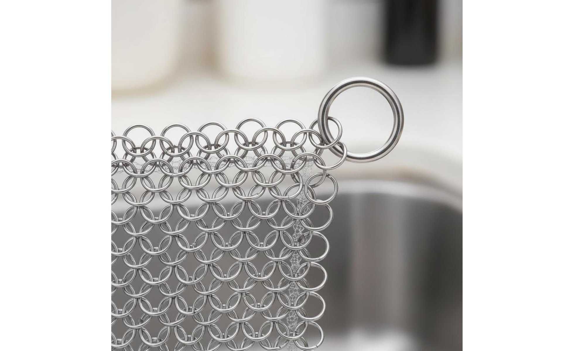 Spugna in Acciaio con Anelli Resistente Alla Ruggine Paglietta D'acciaio Inox