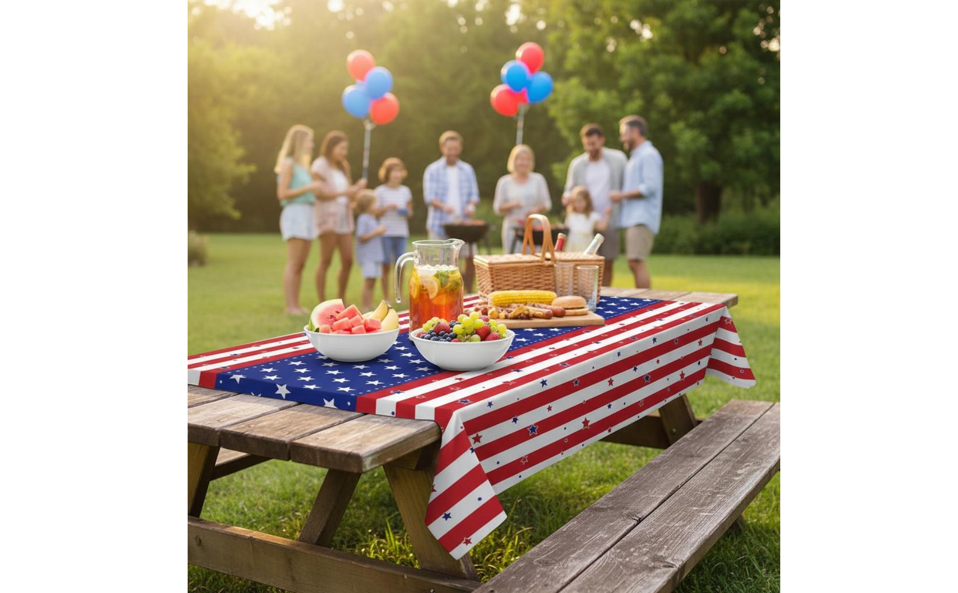 Kit de Fête Drapeau Américain Résistant à l'huile pour Événements Patriotiques