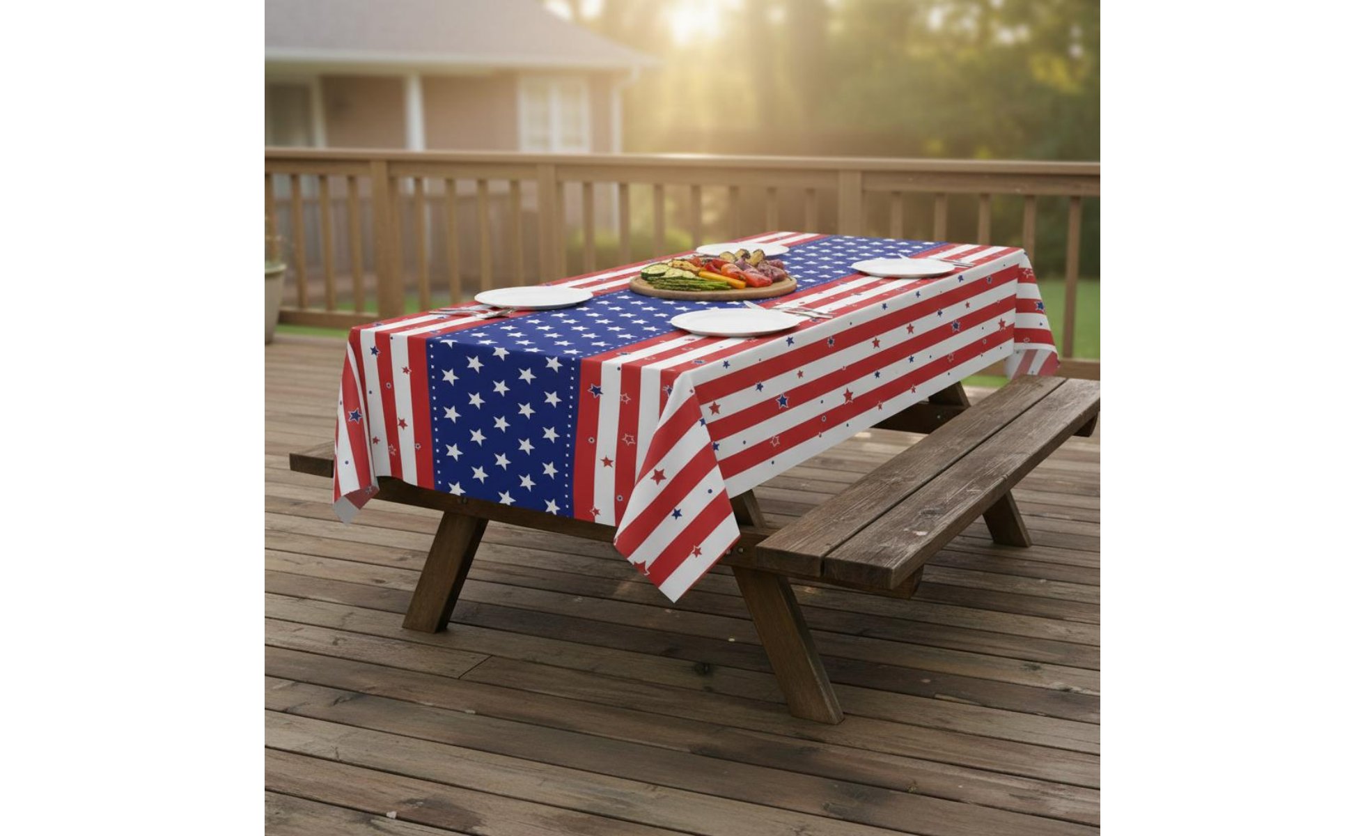 Kit de Fête Drapeau Américain Résistant à l'huile pour Événements Patriotiques